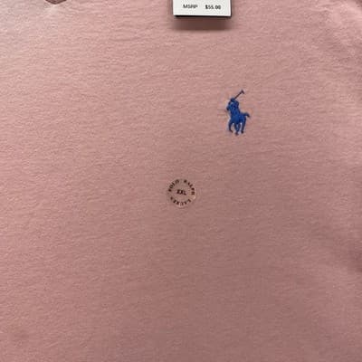 Polo Ralph Lauren V-Neck Classic Fit Jersey T-Shirt XXL Blush Pink Old Money - Thumbnail 12