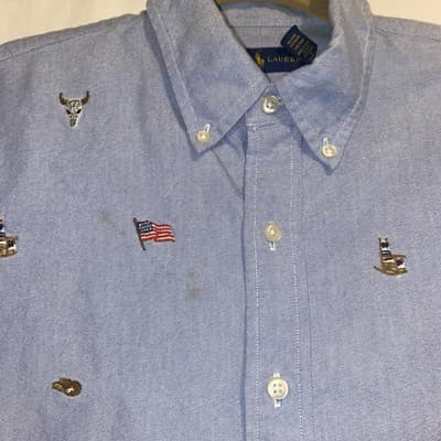 Ralph Lauren Vintage Short Sleeve Button Down Preppy Country Club Old Money - Thumbnail 3