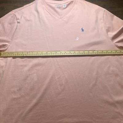 Polo Ralph Lauren V-Neck Classic Fit Jersey T-Shirt XXL Blush Pink Old Money - Thumbnail 4