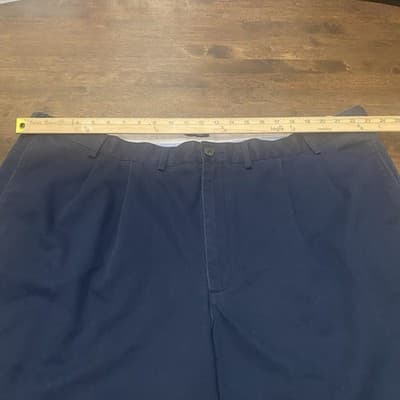 Lands End The Legacy Chino Shorts Lot Of 2 Mens Sz 48 Navy&Tan Cotton Pleated - Thumbnail 2