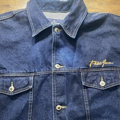 Phat Farm Oversized Jacket 3XL Denim Hip Hop Streetwear Logo Grunge - Thumbnail 2