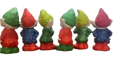 Vintage Christmas Elves Made in Japan 6 Hand painted Ceramic Holiday Whimsical - Thumbnail 12