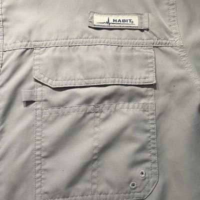Habit Vented Fishing Camping Shirt Gray Short Sleeve Outdoors Mens Size XL - Thumbnail 2
