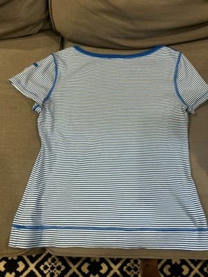 Ralph Lauren LRL Nautical Striped Preppy Shirt Boatneck Buttons Womens Size L - Thumbnail 3