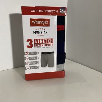 2 3Packs 6 Pair Cotton Stretch Boxer Briefs 2XL Comfort Won’t Ride Up - Thumbnail 2