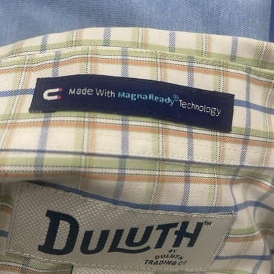 Duluth Mens Shirt XL Plaid Short Sleeve MagnaReady Magnetic Button Closure - Thumbnail 3