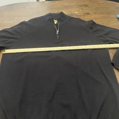 Foundry Supply Co Mens 2XL Black Cotton Partial Zip Pullover Sweater Big & Tall - Thumbnail 2