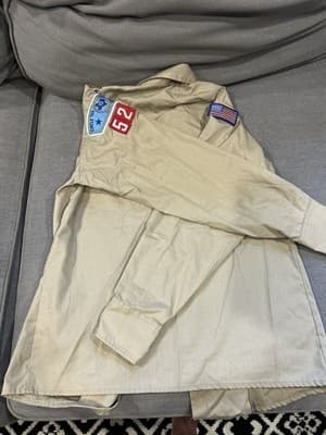 VTG BOY SCOUTS OF AMERICA Button Up Shirt Patches Size Youth 14 Long Sleeve - Thumbnail 2