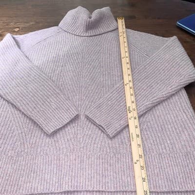 Madewell Mercer Chunky Turtleneck Ribbed Heather Wisteria Sweater XL - Thumbnail 2
