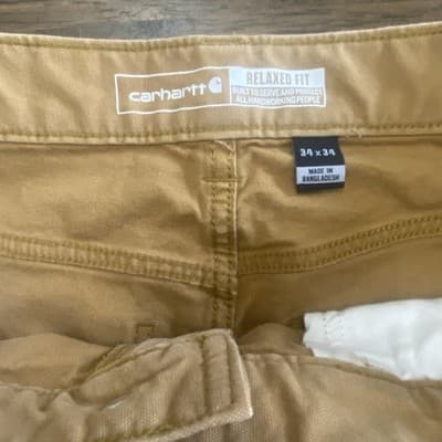 Carhartt Jeans Mens Tan Denim Relaxed Fit Work Wear 34x34 Cargo - Thumbnail 16
