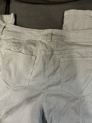 CHICO'S Size 1.5 Womens Cotton Spandex Blend Striped Stretch Pants - Thumbnail 6