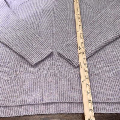 Madewell Mercer Chunky Turtleneck Ribbed Heather Wisteria Sweater XL - Thumbnail 3