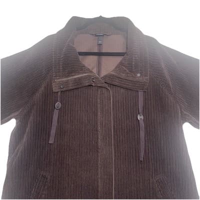 Eileen Fisher Classic Quiet Luxury Old Money Corduroy Jacket Full Covered Zip - Thumbnail 8