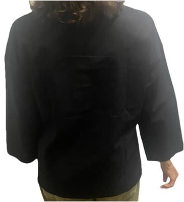 Black Linen Pullover Top 3/4 Sleeve CottageCore Lagen Look Classic Old Money - Thumbnail 3