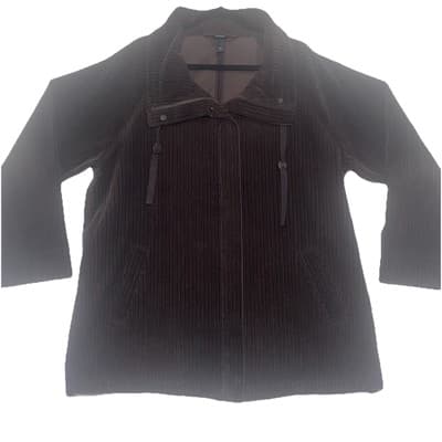 Eileen Fisher Classic Quiet Luxury Old Money Corduroy Jacket Full Covered Zip - Thumbnail 2