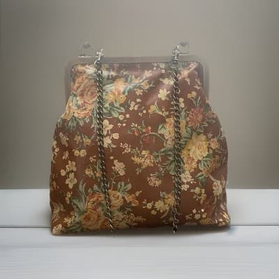 Patricia Nash Leather 10 Anniversary Novella Frame Bag MetalStrap KissLock Close - Thumbnail 4