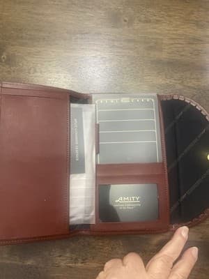 Amity Vintage Leather Long Wallet Split Cowhide Kiss Lock Coin USA Made - Thumbnail 5