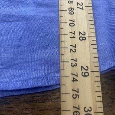 Ann Taylor LOFT The Softened Shirt Sz L Button Up Chambray Blouse Blue Ombré - Thumbnail 5