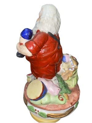 Christmas 1983 Holiday Porcelain Santa Claus w/Toys Musical Spinning Figurine - Thumbnail 5