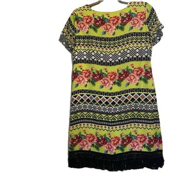 Anthropology Uncle Frank Western Vaca Dress Hippie Black Fringe Fully Lined - Thumbnail 2