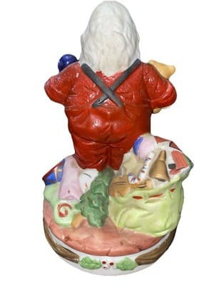 Christmas 1983 Holiday Porcelain Santa Claus w/Toys Musical Spinning Figurine - Thumbnail 3