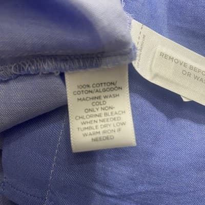 Ann Taylor LOFT The Softened Shirt Sz L Button Up Chambray Blouse Blue Ombré - Thumbnail 9