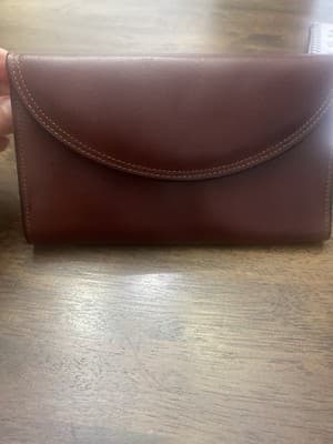 Amity Vintage Leather Long Wallet Split Cowhide Kiss Lock Coin USA Made - Thumbnail 3