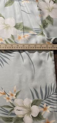 Tommy Bahama Coastal Hawaiian Button Up Shirt Tan and Green Large L 100% Silk - Thumbnail 9