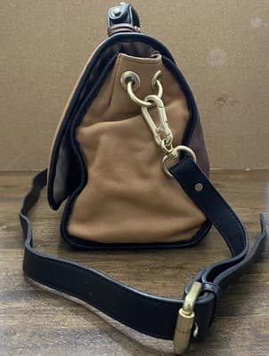 Via Neroli Genuine Leather Satchel Bag W Long Cross Body Or Shoulder Strap 13x8 - Thumbnail 5