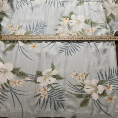 Tommy Bahama Coastal Hawaiian Button Up Shirt Tan and Green Large L 100% Silk - Thumbnail 6