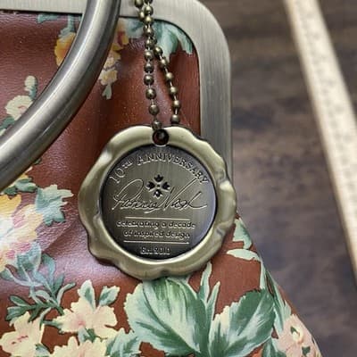 Patricia Nash Leather 10 Anniversary Novella Frame Bag MetalStrap KissLock Close - Thumbnail 18