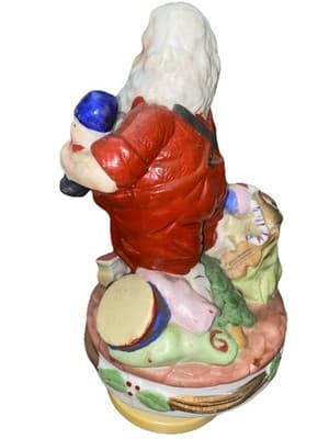 Christmas 1983 Holiday Porcelain Santa Claus w/Toys Musical Spinning Figurine - Thumbnail 4