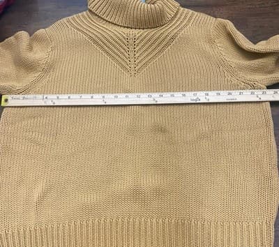 Newport News Chunky Knit Women’s Sweater Mustard Gold 2XL - Thumbnail 4