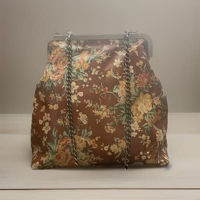 Patricia Nash Leather 10 Anniversary Novella Frame Bag MetalStrap KissLock Close - Thumbnail 3