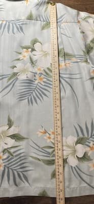 Tommy Bahama Coastal Hawaiian Button Up Shirt Tan and Green Large L 100% Silk - Thumbnail 8