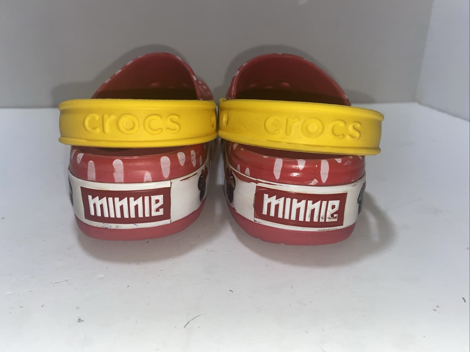 Crocs Disney Parks Minnie Mouse Kids Crocband Red Clogs Junior Size 1 - Thumbnail 5