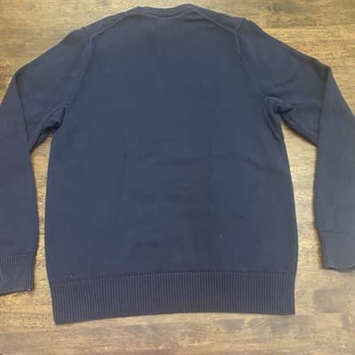 Duluth Trading Co Sweater Men’s Size Sm Navy With Stripes Heavy Cotton - Thumbnail 2