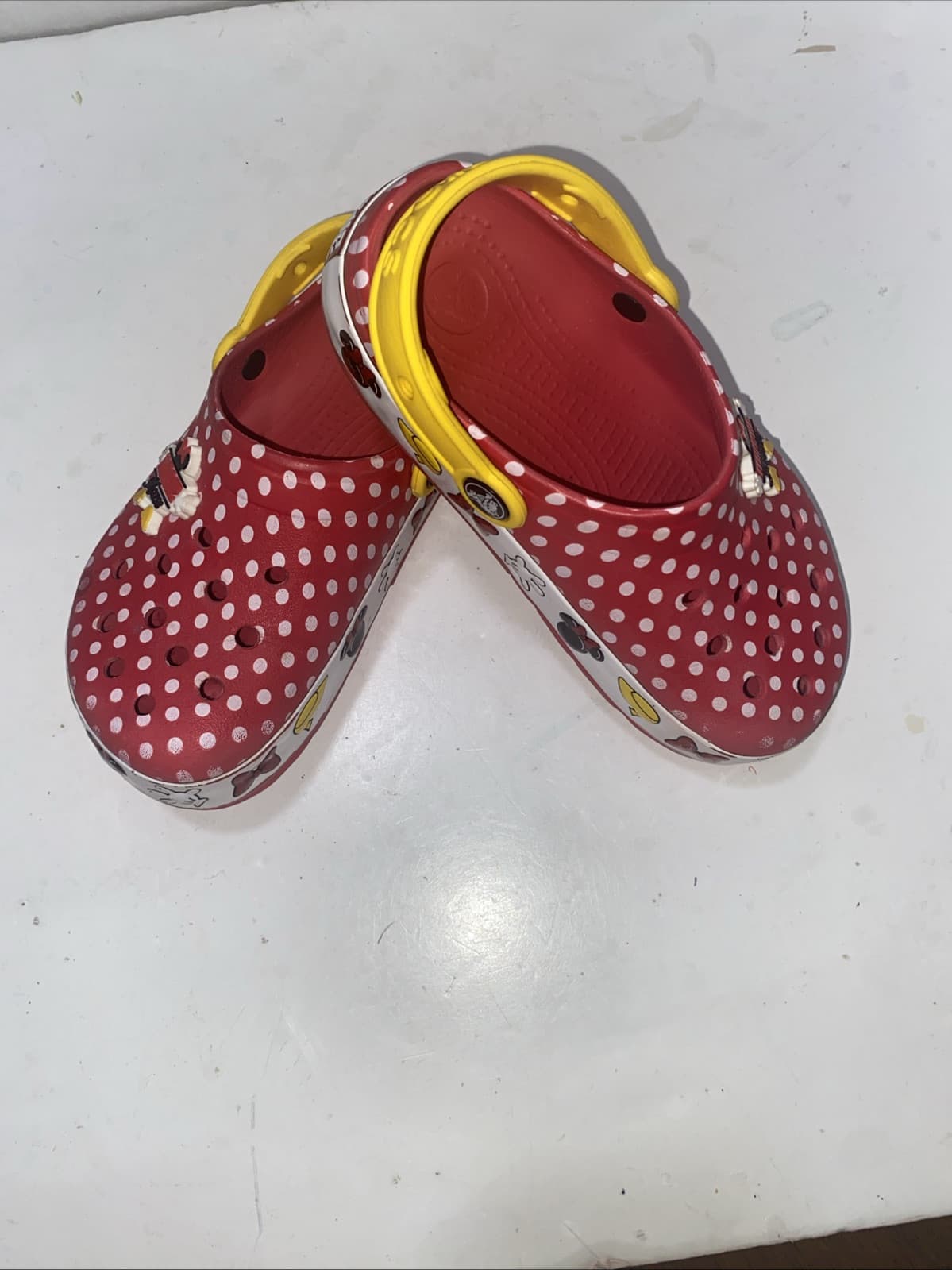 Crocs Disney Parks Minnie Mouse Kids Crocband Red Clogs Junior Size 1 - Thumbnail 3