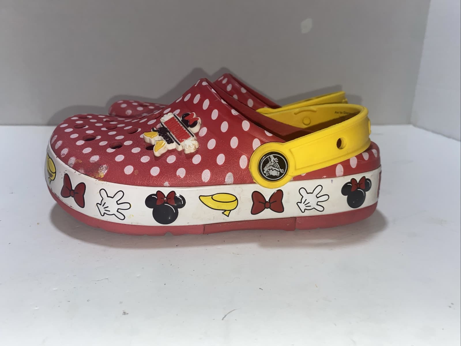 Crocs Disney Parks Minnie Mouse Kids Crocband Red Clogs Junior Size 1 - Thumbnail 6