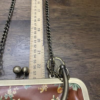 Patricia Nash Leather 10 Anniversary Novella Frame Bag MetalStrap KissLock Close - Thumbnail 16