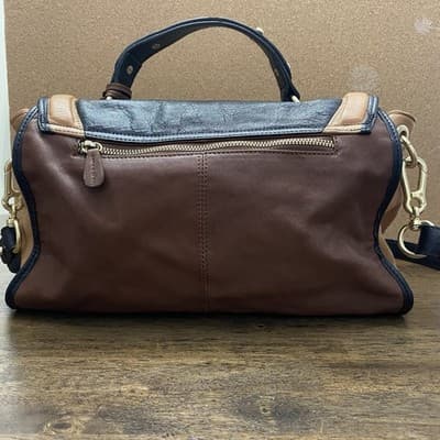 Via Neroli Genuine Leather Satchel Bag W Long Cross Body Or Shoulder Strap 13x8 - Thumbnail 4