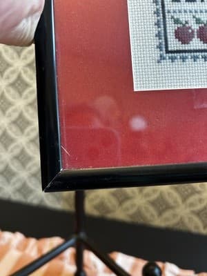 Cross Stitch Sampler A is for Apple Completed Framed - Thumbnail 2
