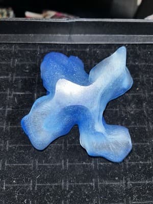Daum Glass Blue Iris Paperweight Made In France Rare Vintage Collectors - Thumbnail 4