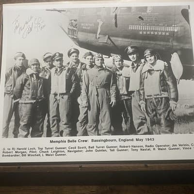 World War II Memphis Belle Crew 11”X 14” Photo Inscription & Signed By Pilot - Thumbnail 7