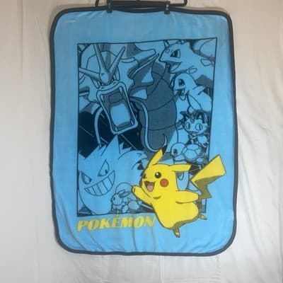 Pokémon Pikachu Throw Blanket Soft Fleece Anime 46 X 34”