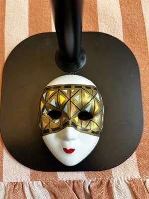 Ceramic Wall Mask Multicolor Art Deco Hanging Face Figurine 3.25” Vintage - Thumbnail 2