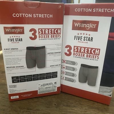 Wrangler Stretch Boxer Briefs 2XL Lot Of 2 Boxes 6 Pair New In Box - Thumbnail 2
