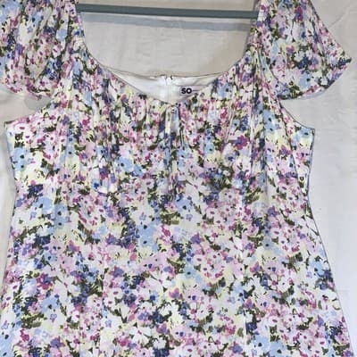 Y2k Pastel Floral dress FairyCore RomanticBoho Bohemian Babydoll CottageCore XL - Thumbnail 3