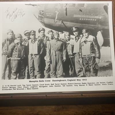 World War II Memphis Belle Crew 11”X 14” Photo Inscription & Signed By Pilot - Thumbnail 5