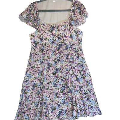 Y2k Pastel Floral dress FairyCore RomanticBoho Bohemian Babydoll CottageCore XL - Thumbnail 6